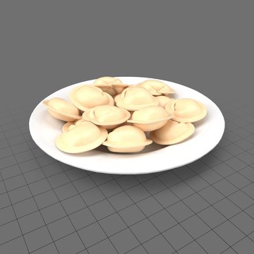 Stylized dumplings on plate