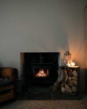 fireplace in living room