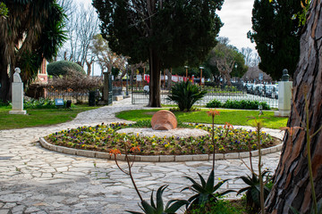 Clay pot in the royal garden of Corfu