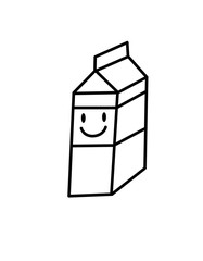 牛乳パックライン顔(線画)
