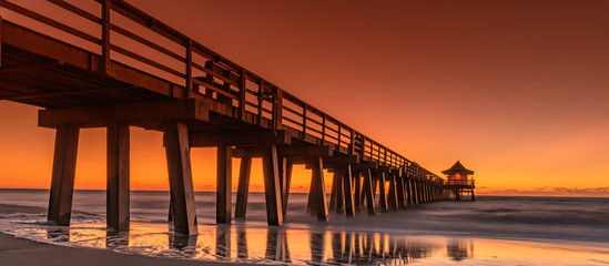 Pier Naples bridge at sunset