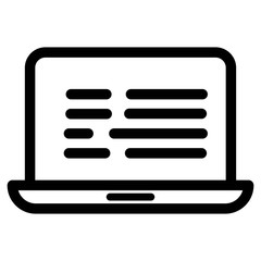 Laptop icon illustration. Portable computer, notebook symbols.