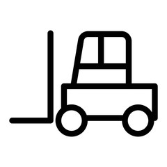 Forklift truck icon. Fork truck illustration. Warehouse, logistics and transport concept. Freight, cargo shipment signs.