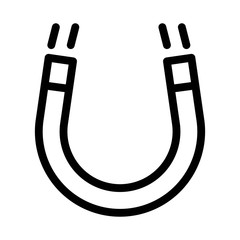 Magnet symbol. Horseshoe magnet icon. Physics concept. Customer attraction.