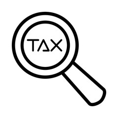 tax obligation with magnifying glass