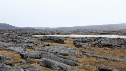 Central Iceland landscape along the road to Askja