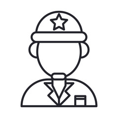 soldier military force line and fill style icon