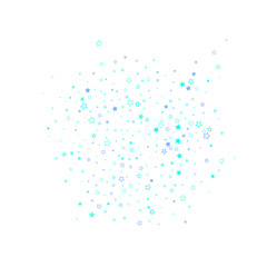 Blue, cyan, turquoise glitter stars confetti