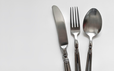 silverware set on white background