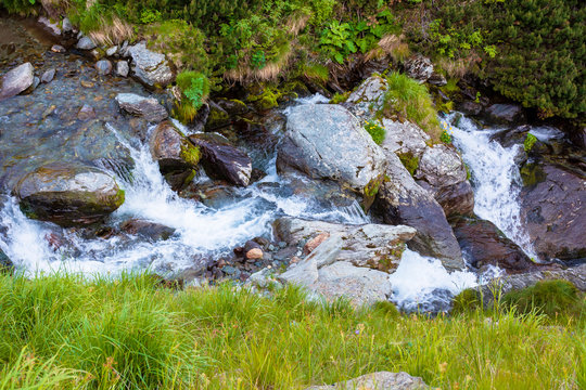 balea stream among the rocks. beautiful nature scenery in fagaras moutains romania