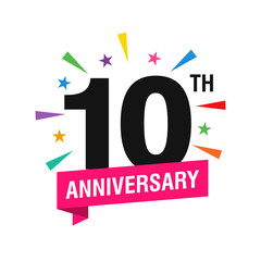 10th Years Anniversary Logo Design Vector