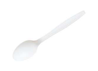Plastic spoon isolated on white