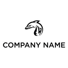 dolphin fire logo ison design