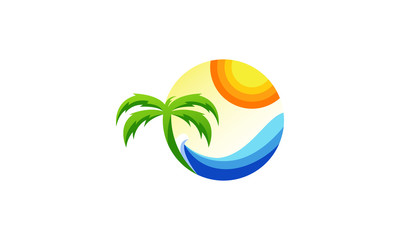 The Beach Holiday Logo Design Template