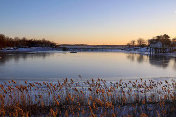 sunset over the lake - Salem Massachusetts 