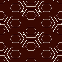 Contemporary honeycomb geometric pattern. Repeated hexagon ornament. Modern mosaic tiles. Seamless surface print