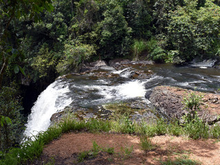 A side view of the top of Zillie Falls in tropical Far North Queensland in Australia