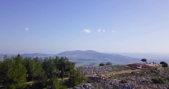 Drone shot over current day Nazareth.