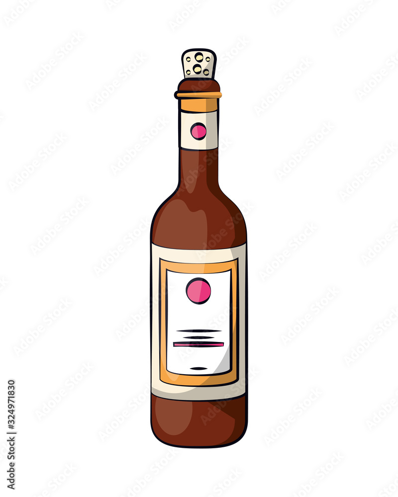 Poster wine bottle drink isolated icon