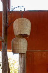 Straw chandelier in camp house