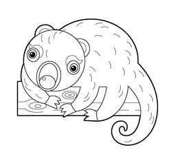 cartoon sketch drawing australian scene with happy and funny couscous on white background - illustration