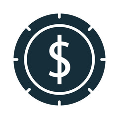 coin money dollar silhouette style