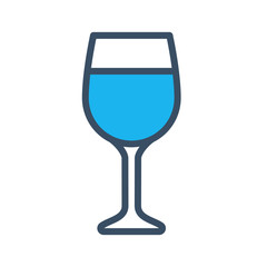 Wine glass icon filled outline style