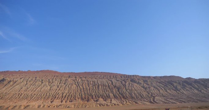 Nature landscape view of the Flaming Mountain in Turpan Xinjiang Province China.