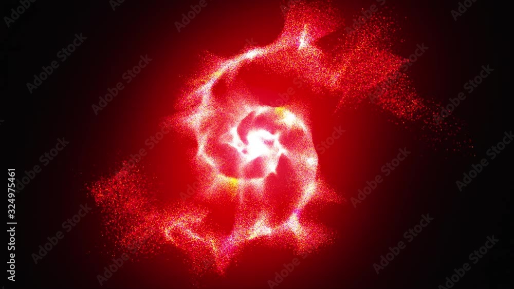 Poster opening intro flash light, lens flare, rotation particles. 3d rendering