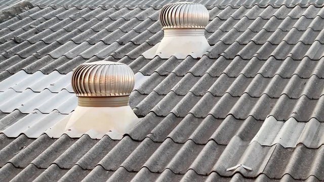Turbine ventilator installed on the roof helps the air to flow at all times.