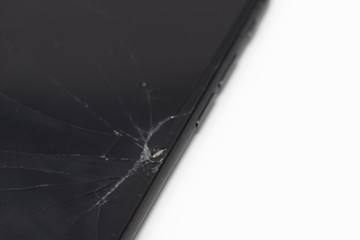 Close up of broken phone screen