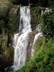 Amazing landscape of waterfall cacscade in mountains at tropical jungle forest