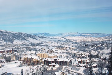 Fototapeta premium village in mountains