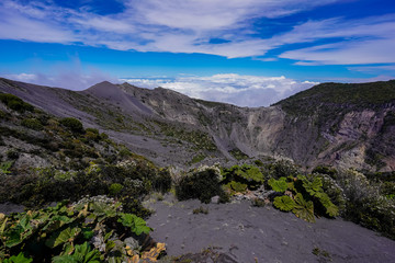 Beautiful close up view of the Crater of the Irazu Volcano in Costa Rica