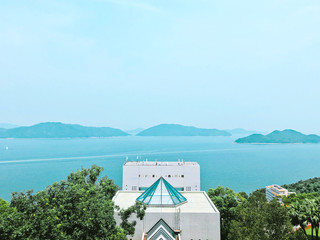 This is a view from The Hong Kong University of Science and Technology （UST） and this is a...