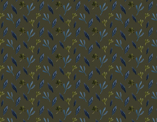 手描き水彩　植物の背景パターンスウォッチ素材