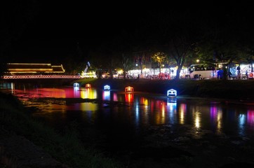 Naklejka premium Night View of Siem Reap River