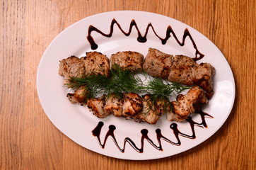 Delicious chicken satay on skewers. Yakitori