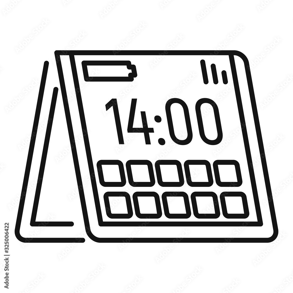 Poster foldable cellphone icon. outline foldable cellphone vector icon for web design isolated on white bac