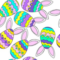  vector illustration pattern easter eggs with ears