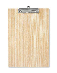 Wooden clipboard  isolated on white with clipping path include.