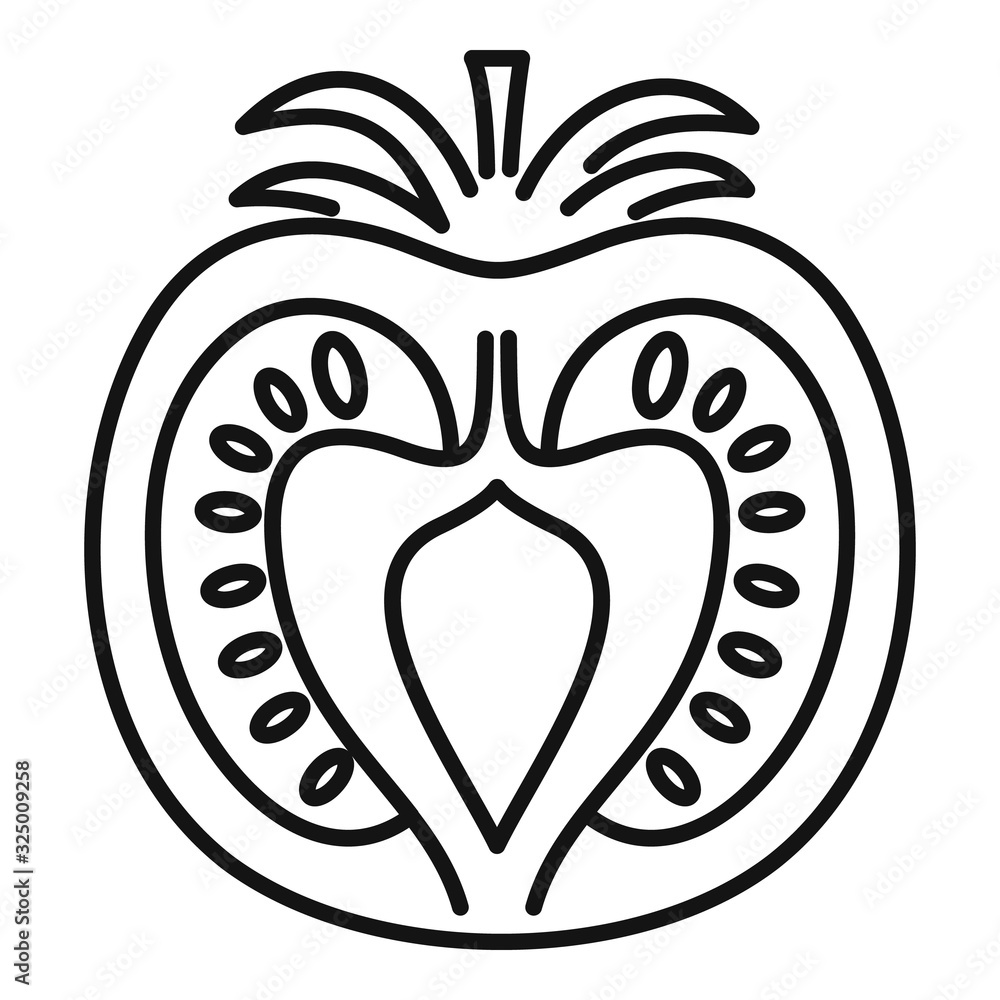 Poster half tomato icon. outline half tomato vector icon for web design isolated on white background
