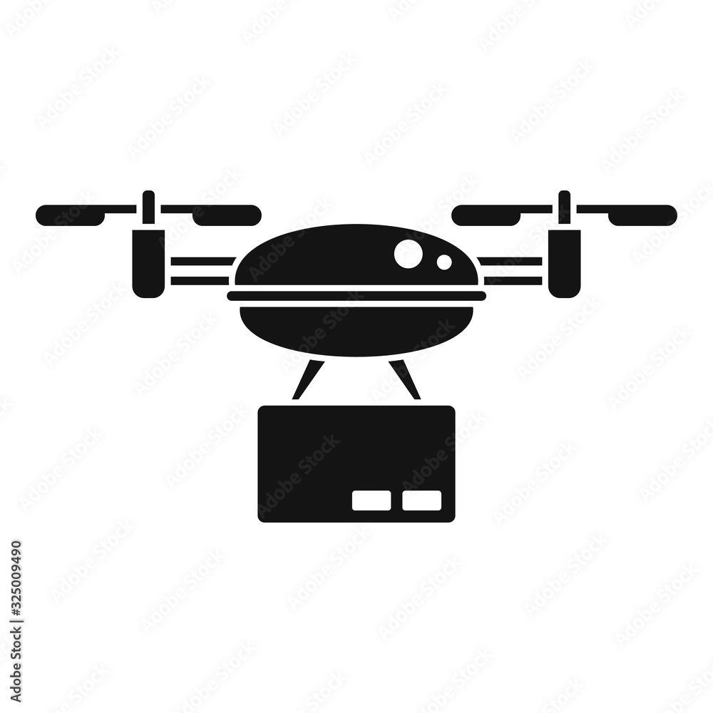 Poster drone delivery service icon. simple illustration of drone delivery service vector icon for web desig
