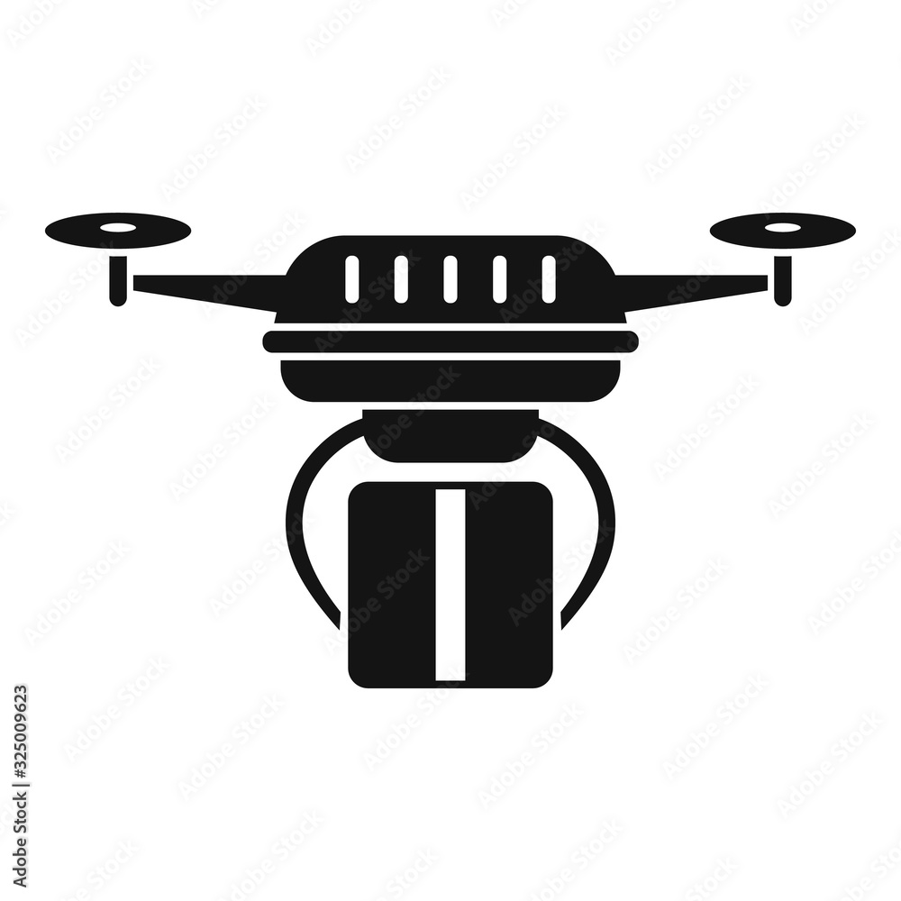 Poster robot drone delivery icon. simple illustration of robot drone delivery vector icon for web design is