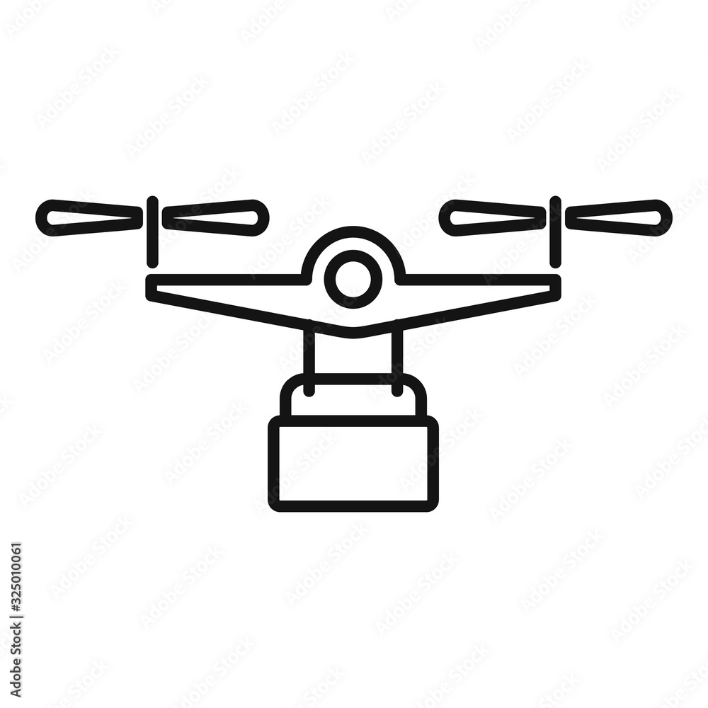 Poster store drone delivery icon. outline store drone delivery vector icon for web design isolated on white