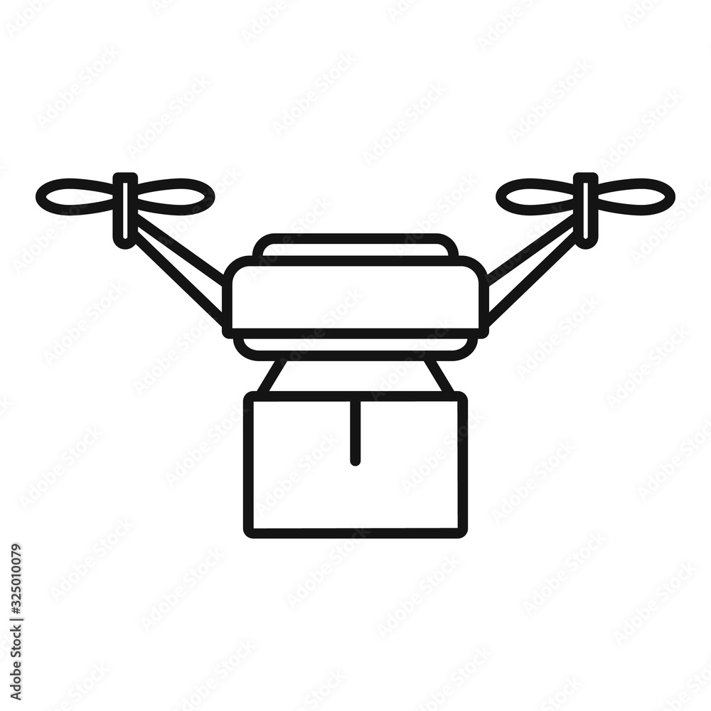Poster robot drone delivery icon. outline robot drone delivery vector icon for web design isolated on white