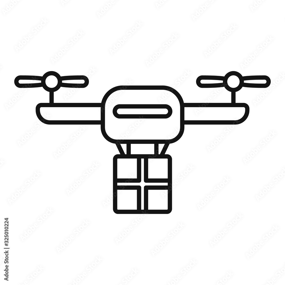 Aufkleber quick drone delivery icon. outline quick drone delivery vector icon for web design isolated on white
