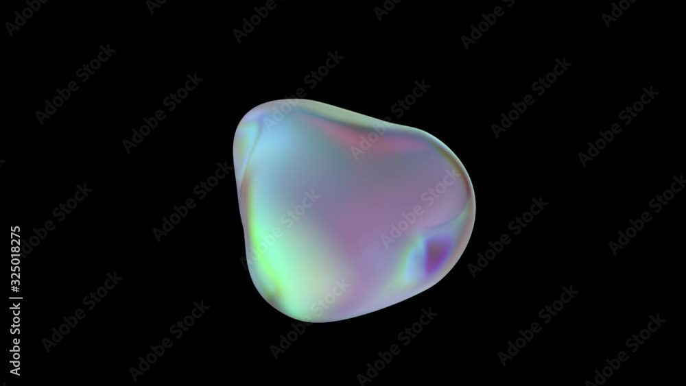 Poster 3d render of liquid bubble. glass bubble morphing with refraction and blurred background. isolated w