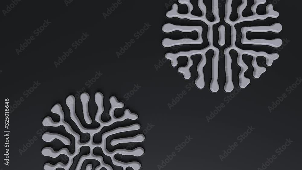 Poster 3d render of reaction diffusion pattern. organic natural shape. simple science background.