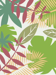 Seamless pattern of many leaves by flat design.